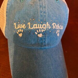 "Live Laugh Rescue" Blue‎ & White Mesh Trucker Cap By The Alabama Girl